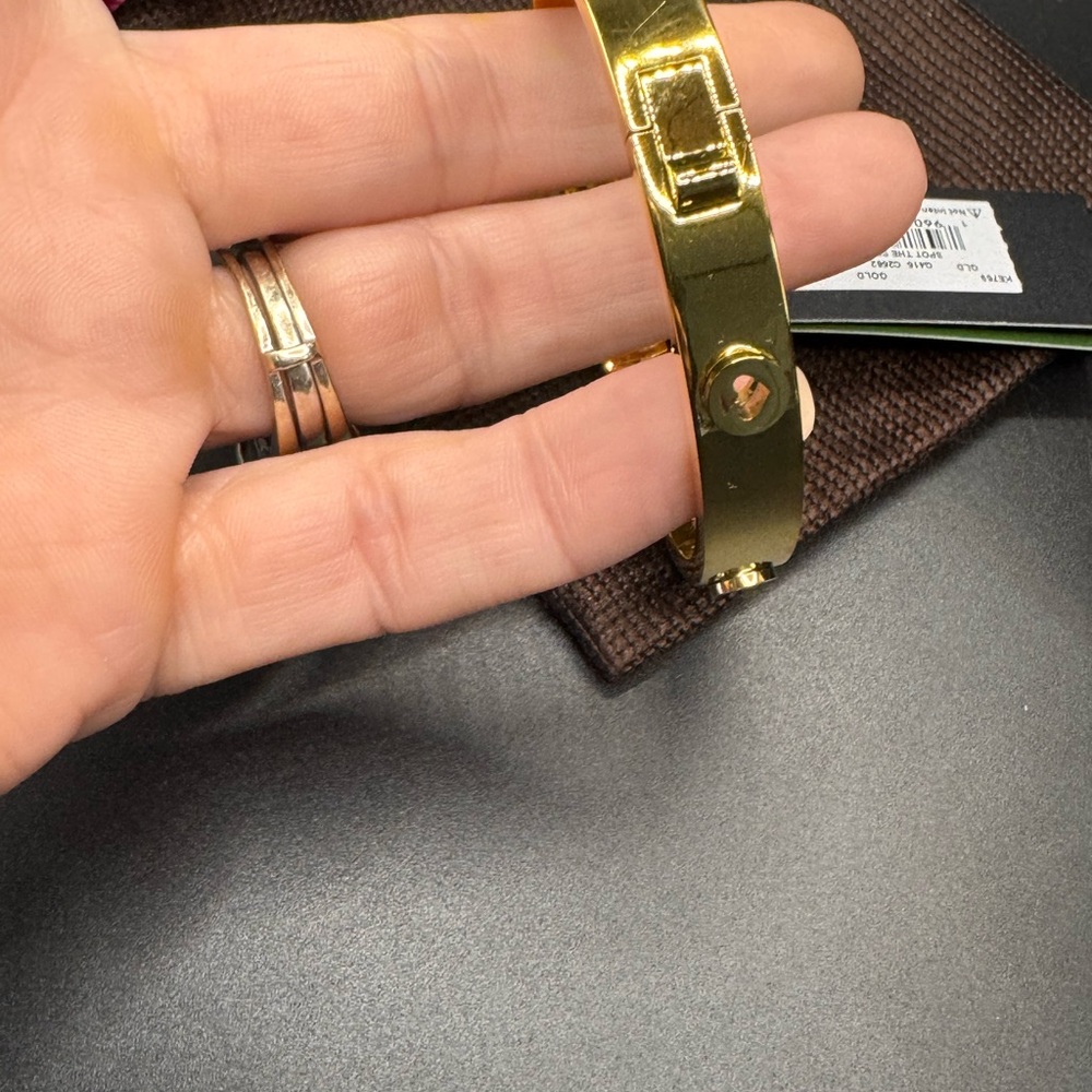 kate spade Gold Tone Hinged Bangle Bracelet - Picture 5 of 7